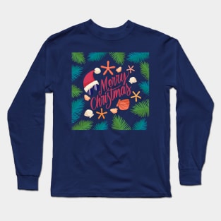 Merry Christmas Beach Theme Long Sleeve T-Shirt